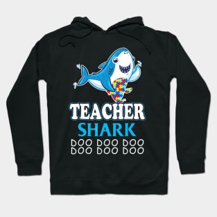 autism teacher shark funny proud appreciation day gift Hoodie